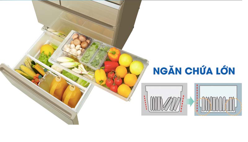 Ngăn chứa lớn thoải mái cất trữ và thưởng thức thực phẩm Ngăn chứa lớn thoải mái cất trữ và thưởng thức thực phẩm