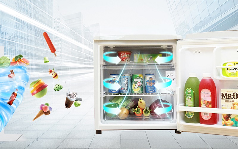 Với công nghệ làm lạnh trực tiếp, tủ lạnh Aqua AQR-55AR sẽ làm lạnh nhanh chóng, giúp thực phẩm tươi ngon và giữ được nguyên vị Với công nghệ làm lạnh trực tiếp, tủ lạnh Aqua AQR-55AR sẽ làm lạnh nhanh chóng, giúp thực phẩm tươi ngon và giữ được nguyên vị