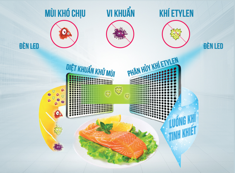 Công nghệ khử mùi diệt khuẩn LED Hybrid Deodorizer kết hợp UV Fresh Guard Công nghệ khử mùi diệt khuẩn LED Hybrid Deodorizer kết hợp UV Fresh Guard