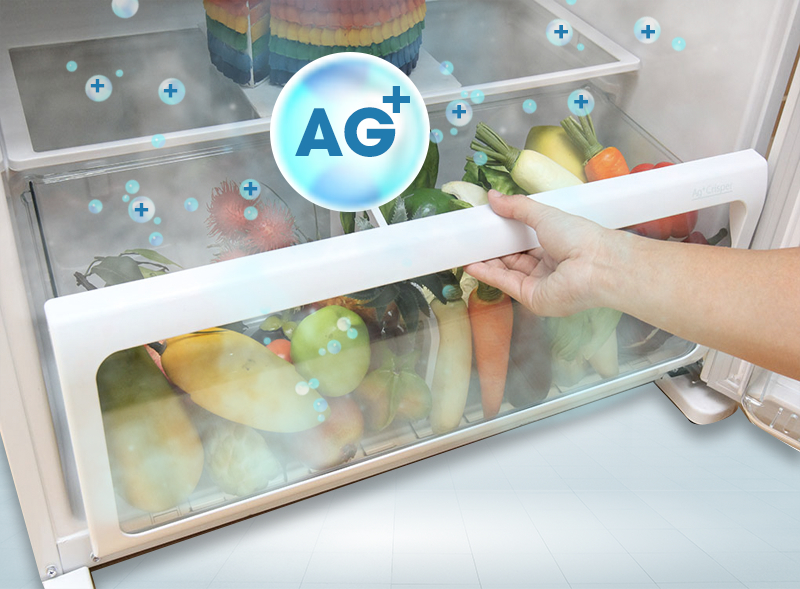 Ngăn rau quả với tinh thể bạc Ag+ Crisper khử mùi Ngăn rau quả với tinh thể bạc Ag+ Crisper khử mùi