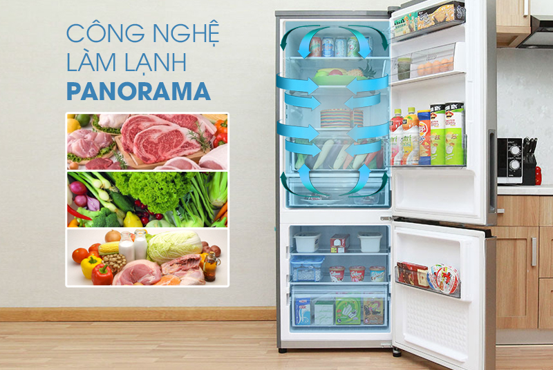 Khí lạnh đều khắp mọi vị trí với hệ thống làm lạnh Panorama Khí lạnh đều khắp mọi vị trí với hệ thống làm lạnh Panorama