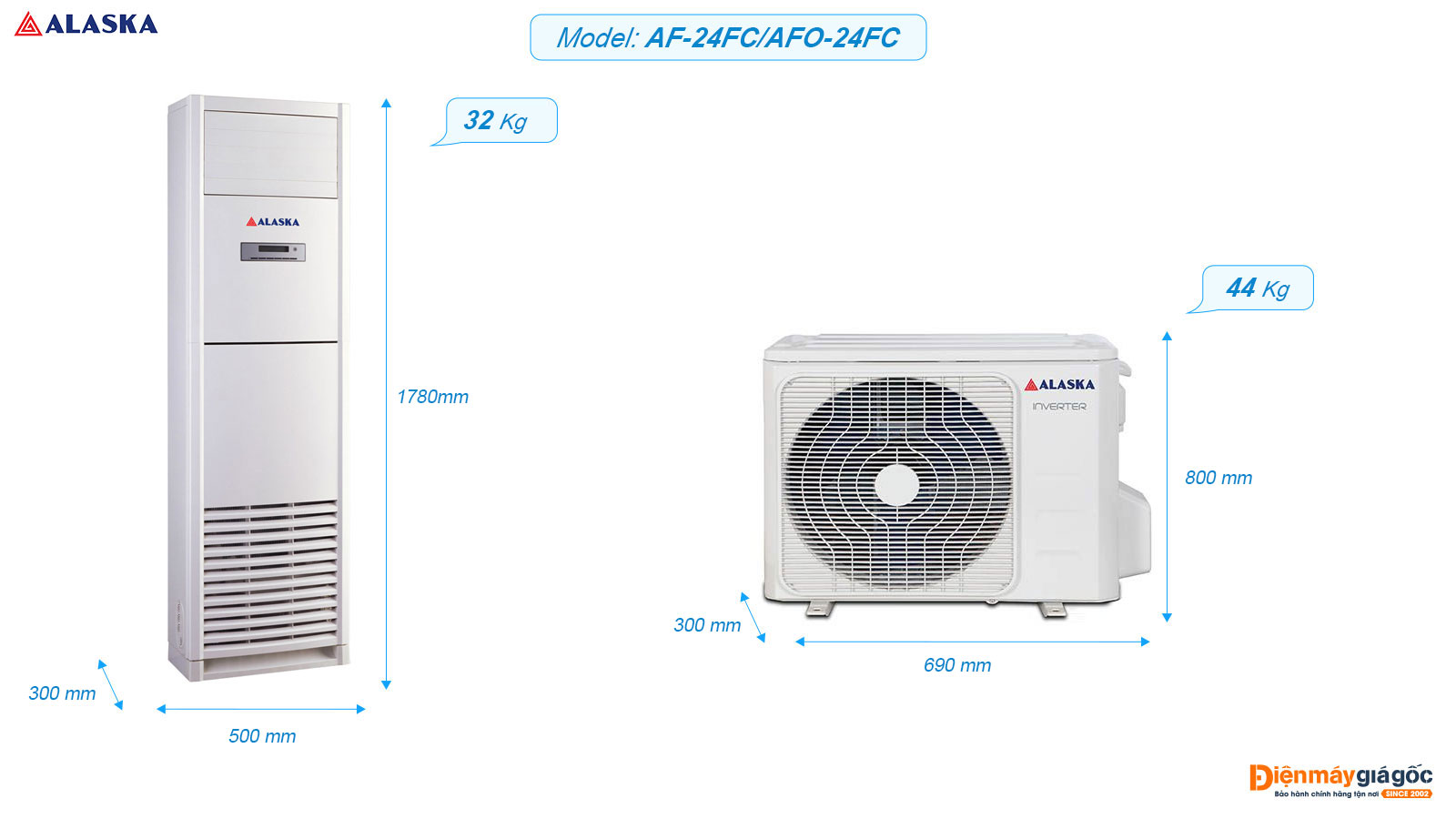 Máy lạnh tủ đứng Alaska AF-24FC/AFO-24FC 2.5 HP (2.5 Ngựa)