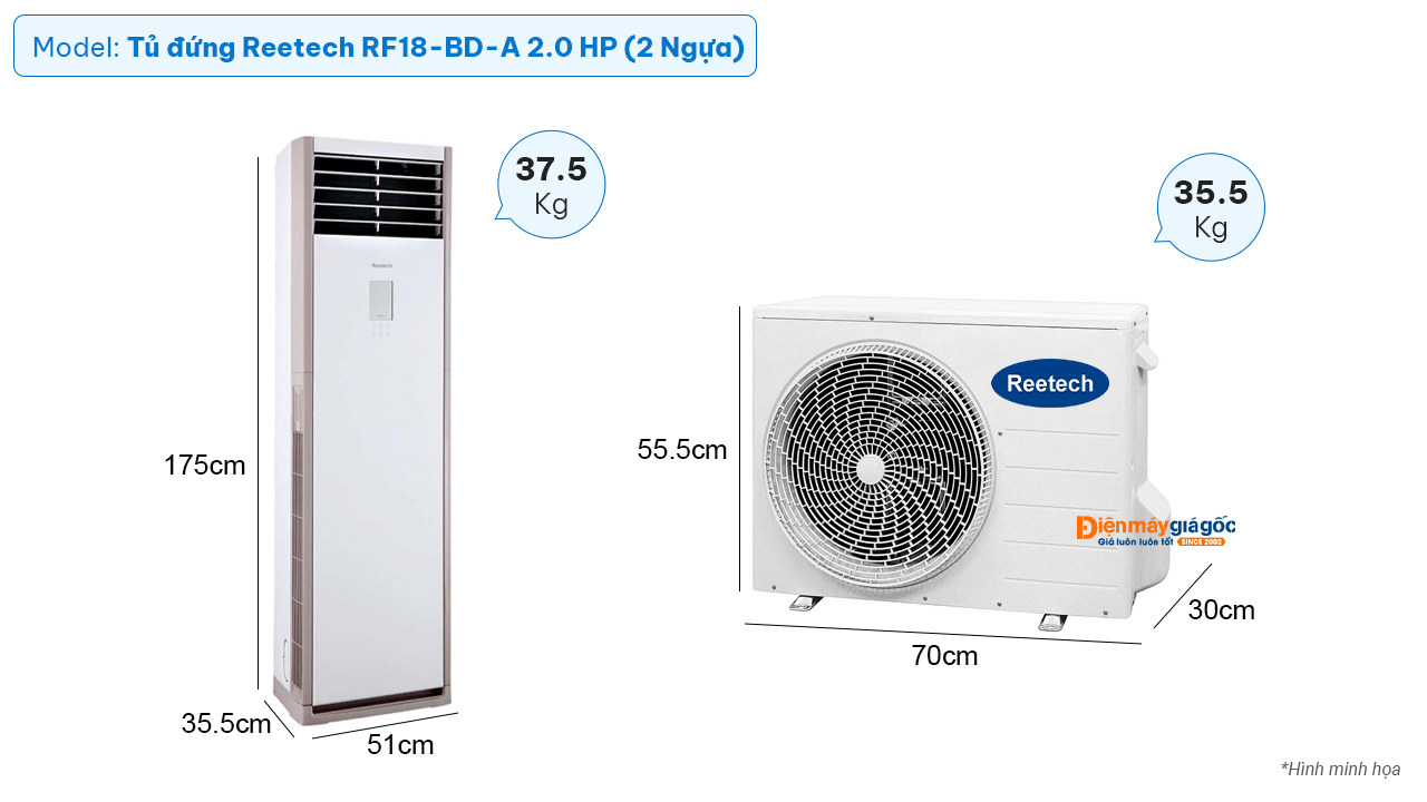 Máy lạnh tủ đứng Reetech RF18-BD-A (2.0Hp)
