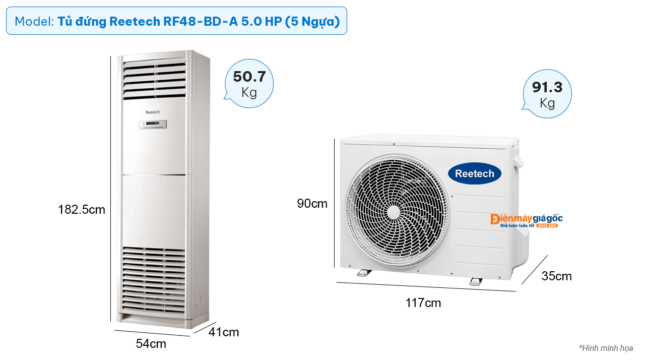 Máy lạnh tủ đứng Reetech RF48-BD-A (5.0Hp)