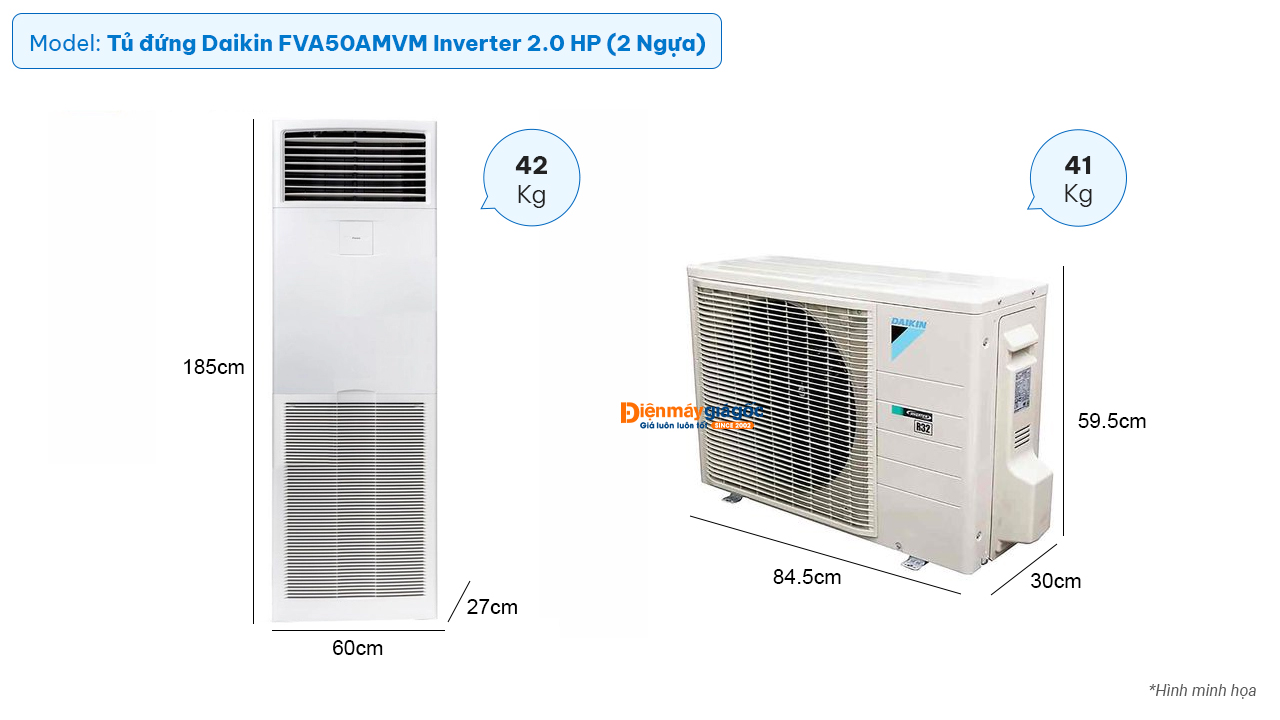 Daikin floor standing air conditioner FVA50AMVM inverter (2.0Hp)