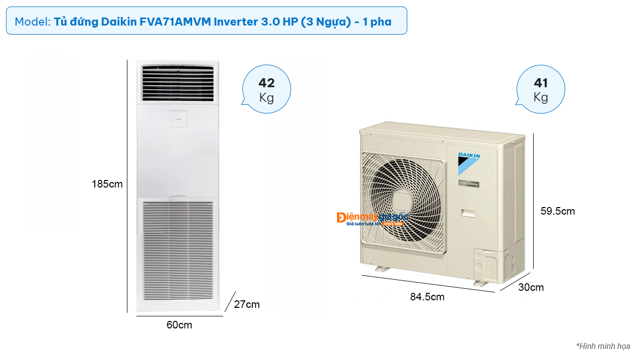 Daikin floor standing air conditioner FVA71AMVM inverter (3.0Hp) - 1 Phase