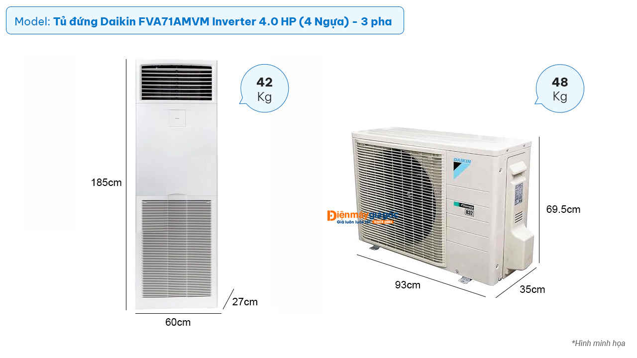 Daikin floor standing air conditioner FVA71AMVM inverter (3.0Hp) - 3 Phase