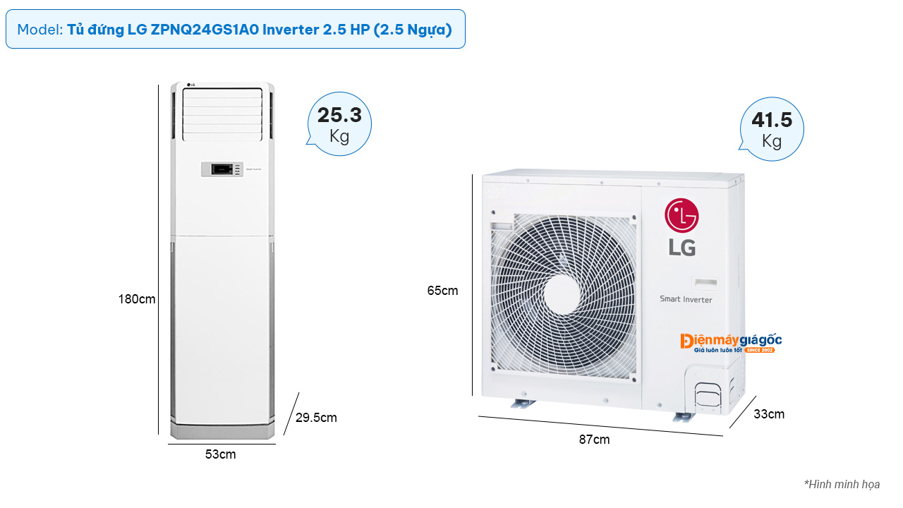 LG Floor Standing air conditioner ZPNQ24GS1A0 inverter (2.5Hp)