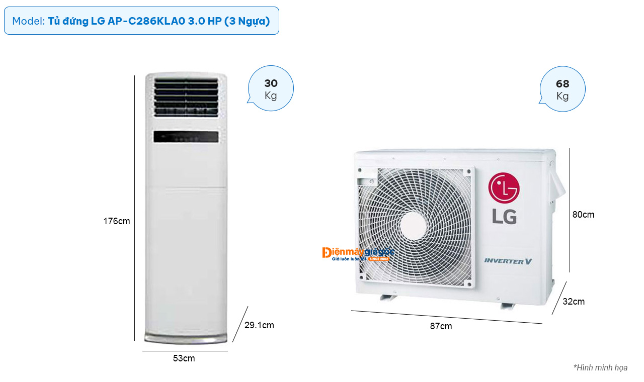 LG floor standing air conditioning AP-C286KLA0 (3.0Hp)