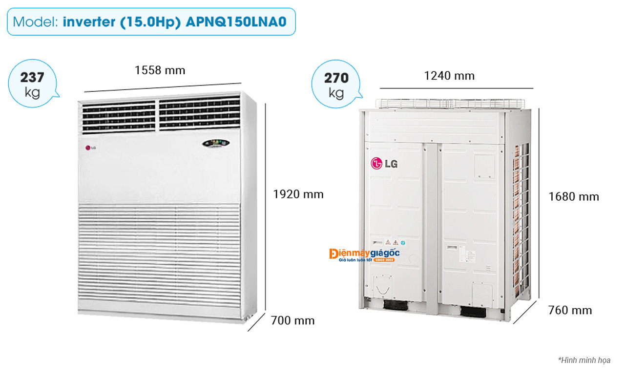 Máy lạnh tủ đứng LG inverter (15.0Hp) APNQ150LNA0