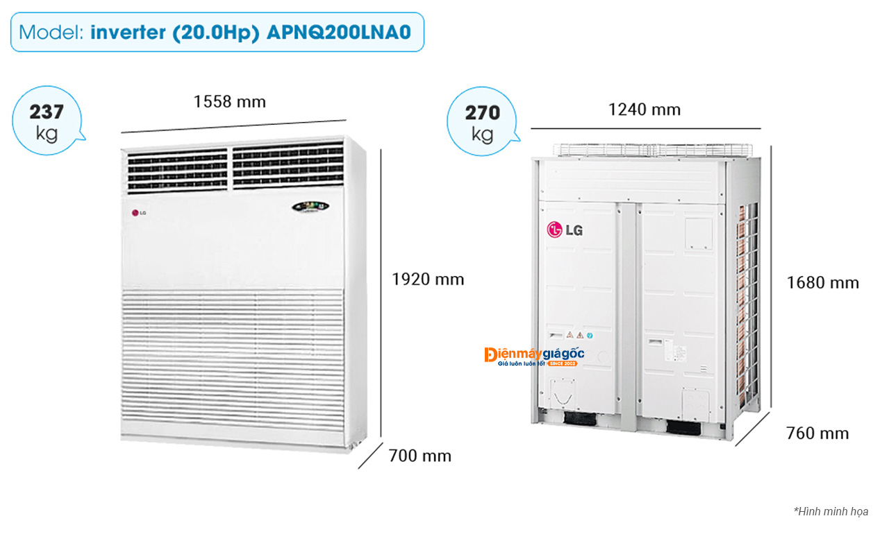 Máy lạnh tủ đứng LG inverter (20.0Hp) APNQ200LNA0