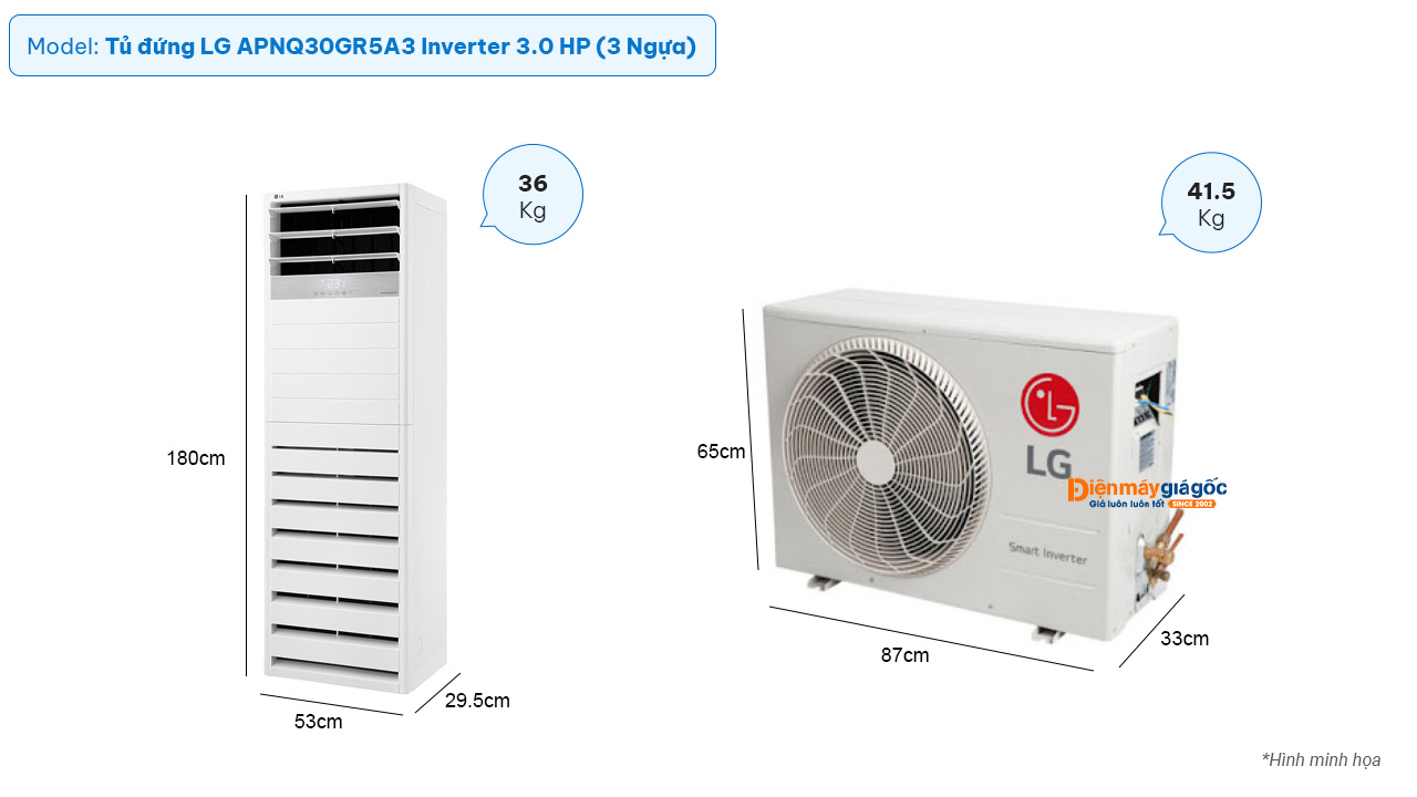LG Floor standing air conditioning APNQ30GR5A3 Inverter (3.0Hp)