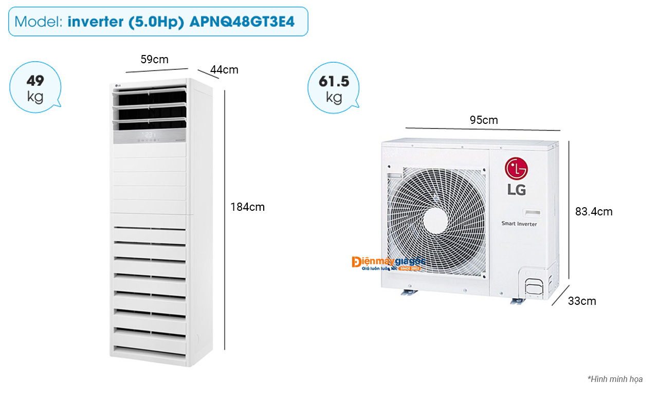 LG Floor standing air conditioning APNQ48GT3E4 inverter (5.0Hp)