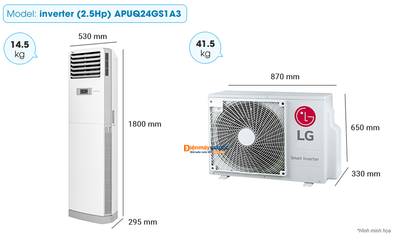 LG floor standing air conditioning APUQ24GS1A3 inverter (2.5Hp)