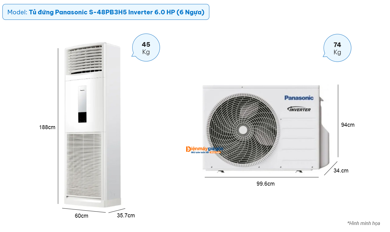 Panasonic Floor Standing air conditioner S-48PB3H5 inverter (6.0Hp)