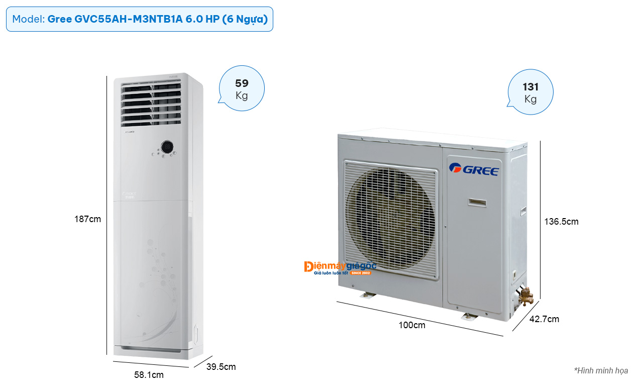 Gree floor standing air conditioning GVC55AH-M3NTB1A (6.0Hp)