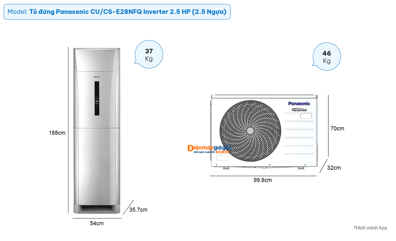 Panasonic Floor standing air conditioning CU/CS-E28NFQ Inverter (2.5Hp)