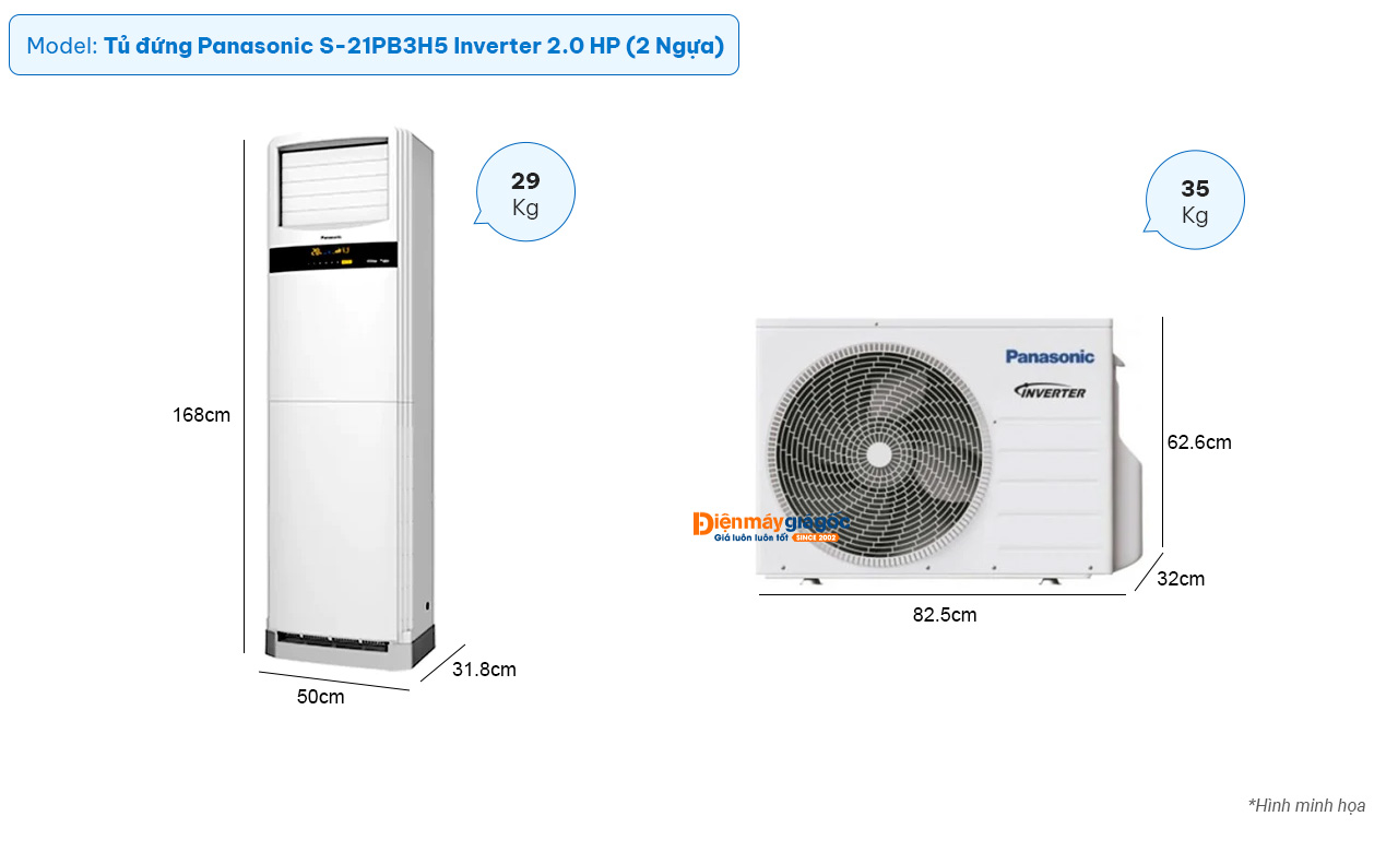 Panasonic Floor Standing air conditioner S-21PB3H5 inverter (2.0Hp)