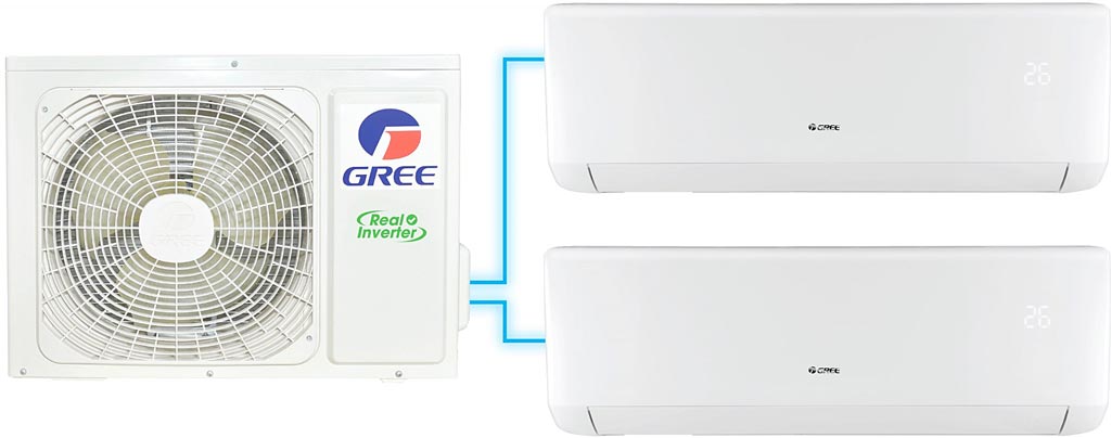 Gree Multi XS Air Conditioning GWCD(14)NK6FO/GWC(07)AAB-K6DNA1B/I+GWC(09)AAB-K6DNA1B/I Inverter (2.0Hp) (combo 1 outdoor unit + 2 indoor unit)