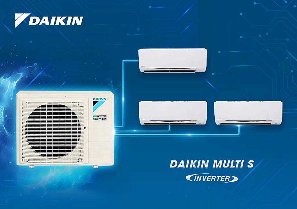 Daikin Multi S Air Conditioning MKC70SVMV/CTKC25RVMV+CTKC25RVMV+CTKC25RVMV Inverter (3.0Hp) - Combo Promotion