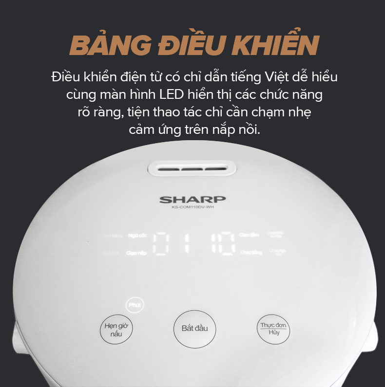 Nồi cơm điện tử Sharp KS-COM110DV-WH