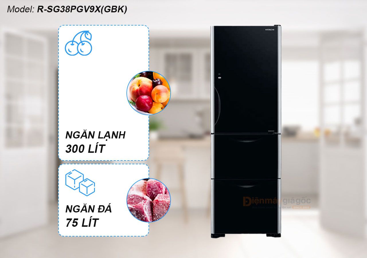 Tủ lạnh Hitachi 323 lít Inverter R-B340EGV1 giá tốt nhất - Chính hãng 100%