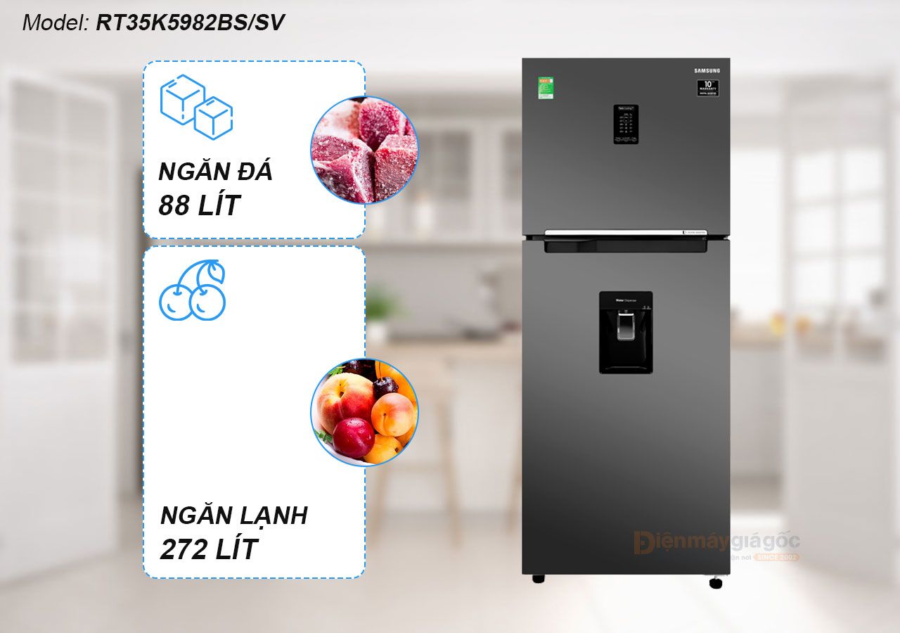 Tủ lạnh Samsung Inverter 360 Lít RT35K5982BS/SV – BestMua