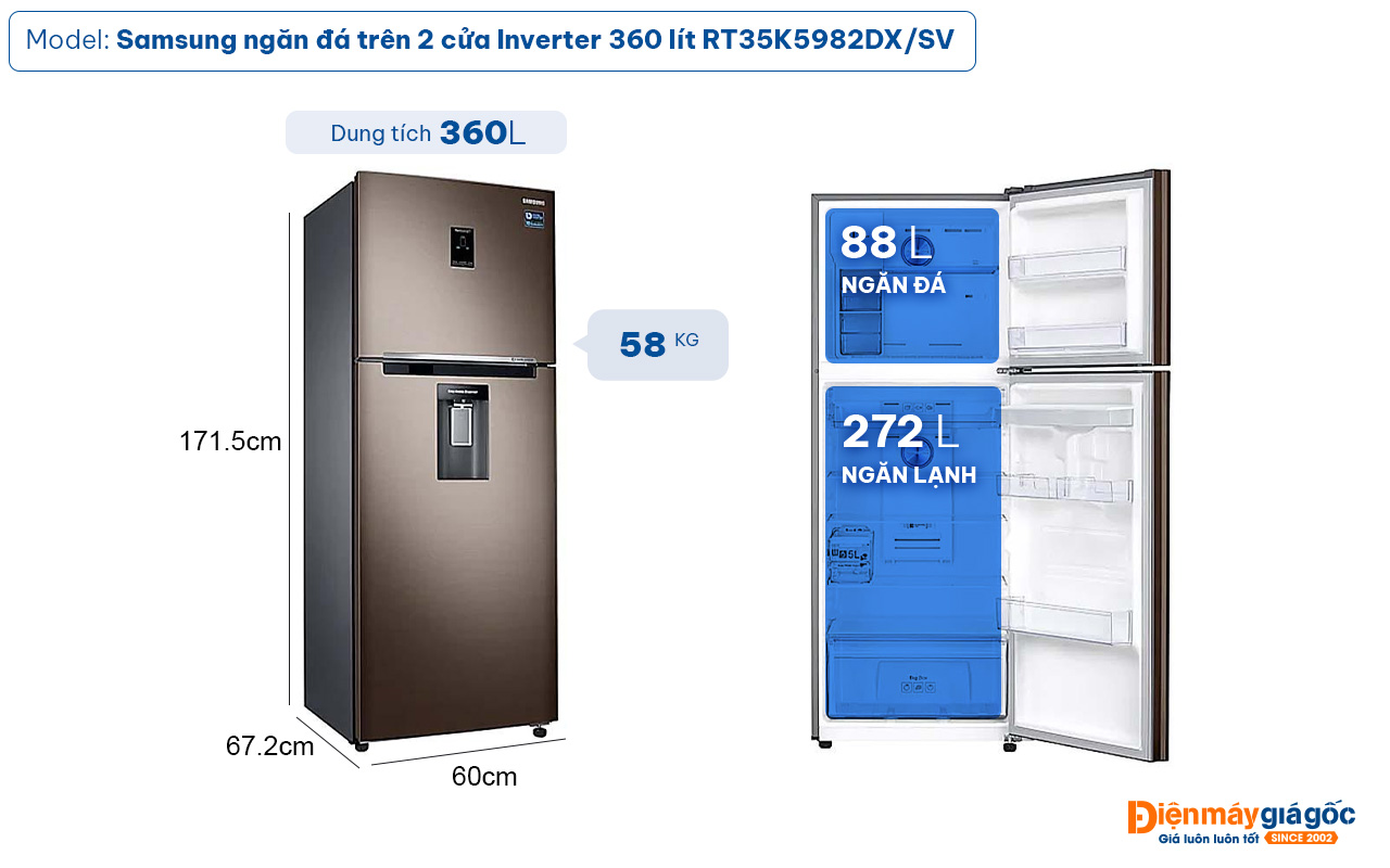 Tủ lạnh Samsung Inverter 647 lít RS62R5001M9/SV - 108414447