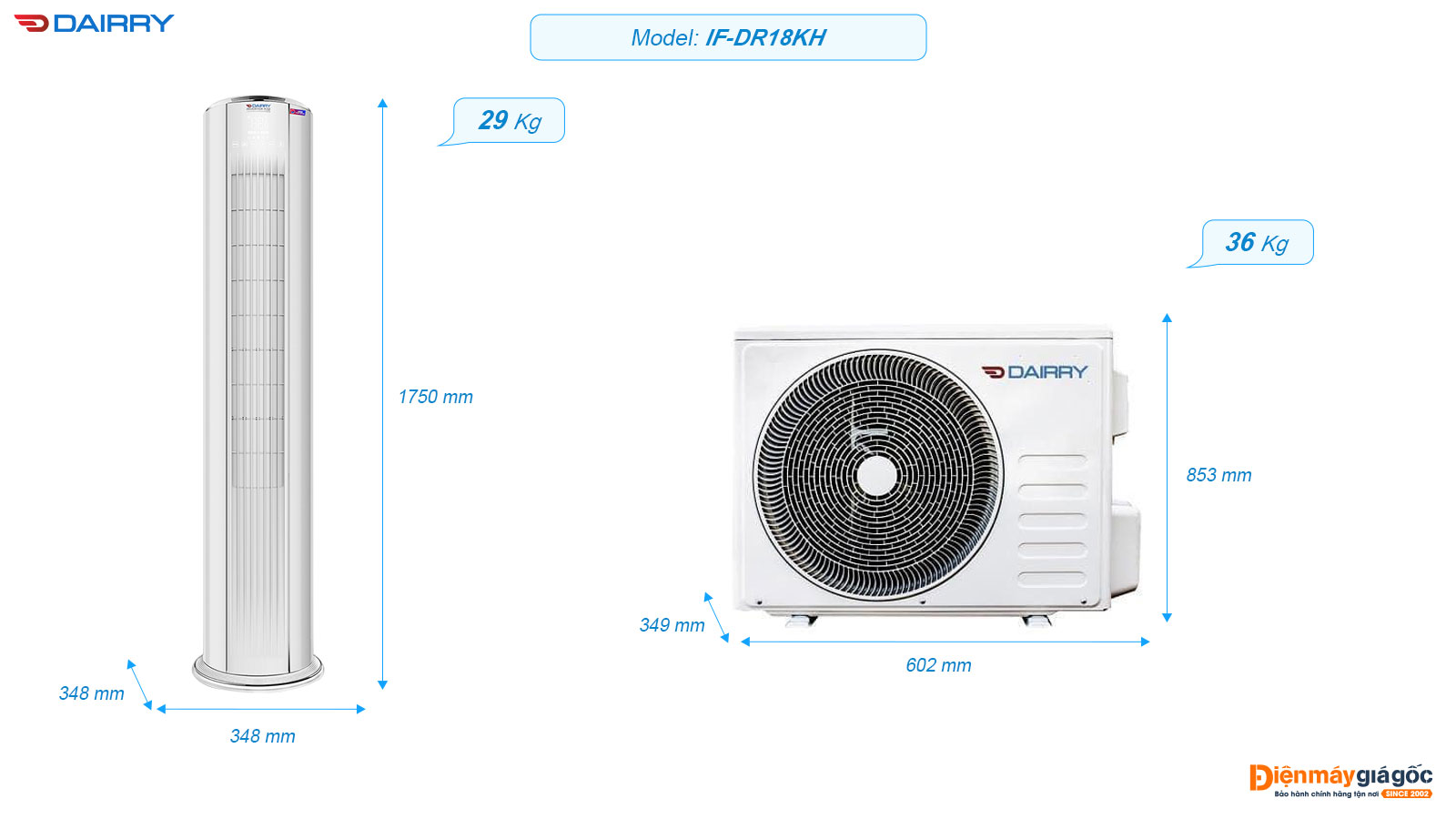 Dairry floor standing air conditioning heatpump IF-DR18KH inverter (2.0Hp)