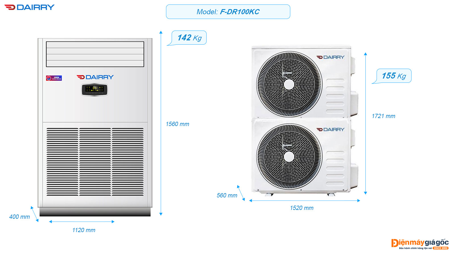 Dairry floor standing air conditioning F-DR100KC (10.0Hp)
