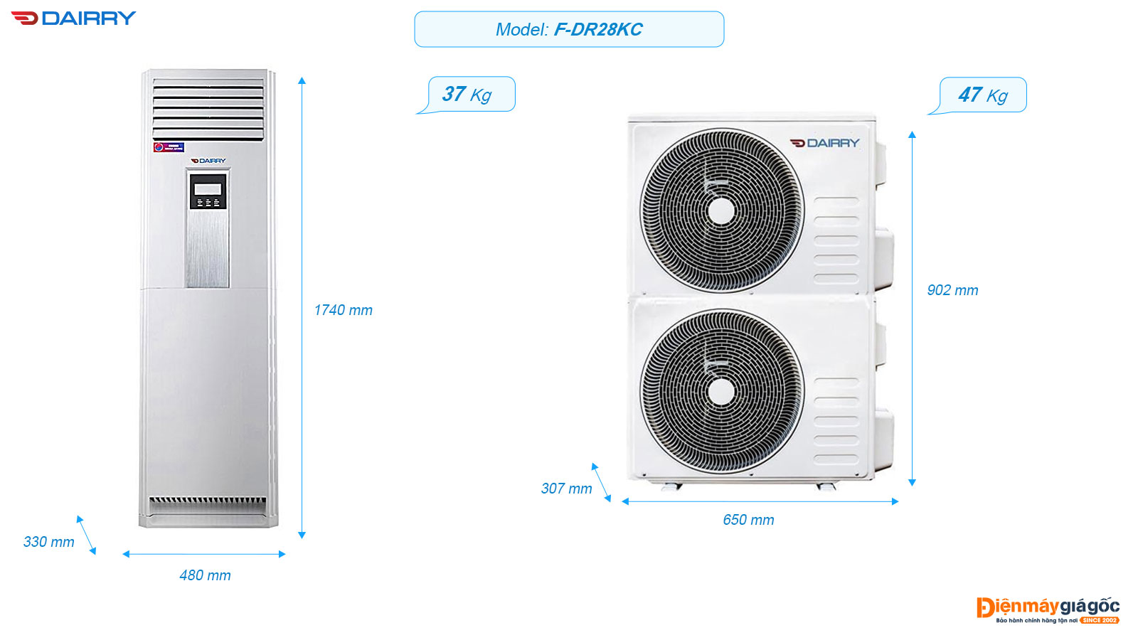 Dairry floor standing air conditioning F-DR28KC (3.0Hp)