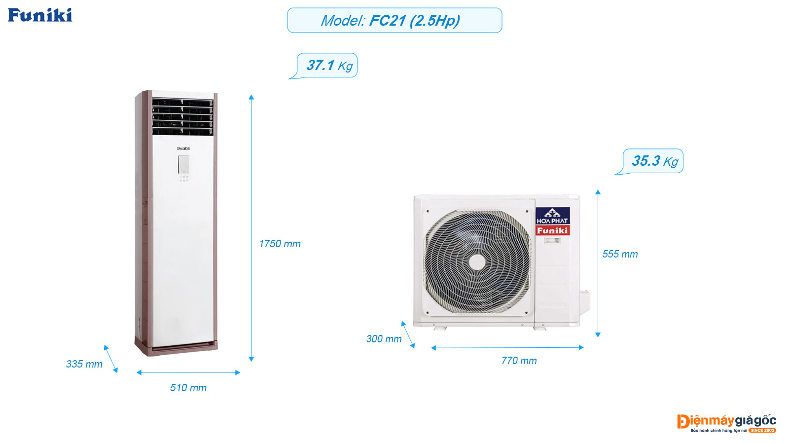 Funiki floor standing air conditioning FC21 (2.5Hp)