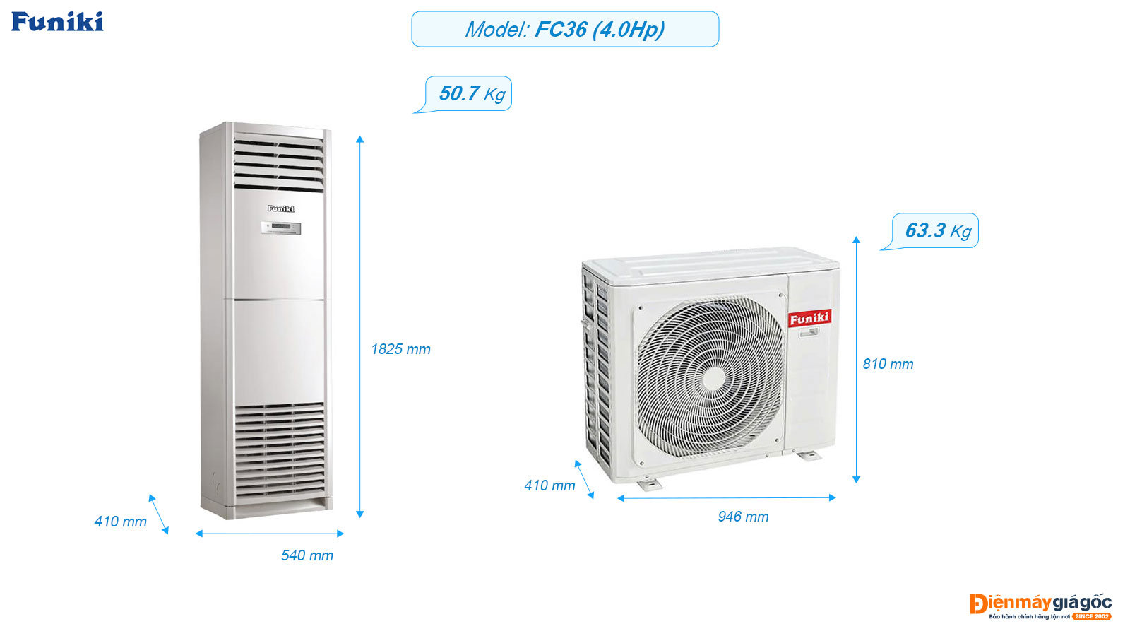 Funiki floor standing air conditioning FC36 (4.0Hp)