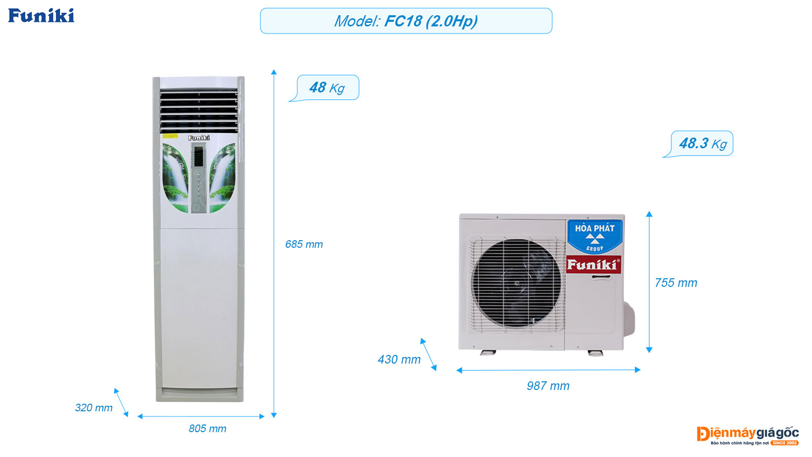 Funiki Floor standing air conditioning FC18 (2.0Hp)