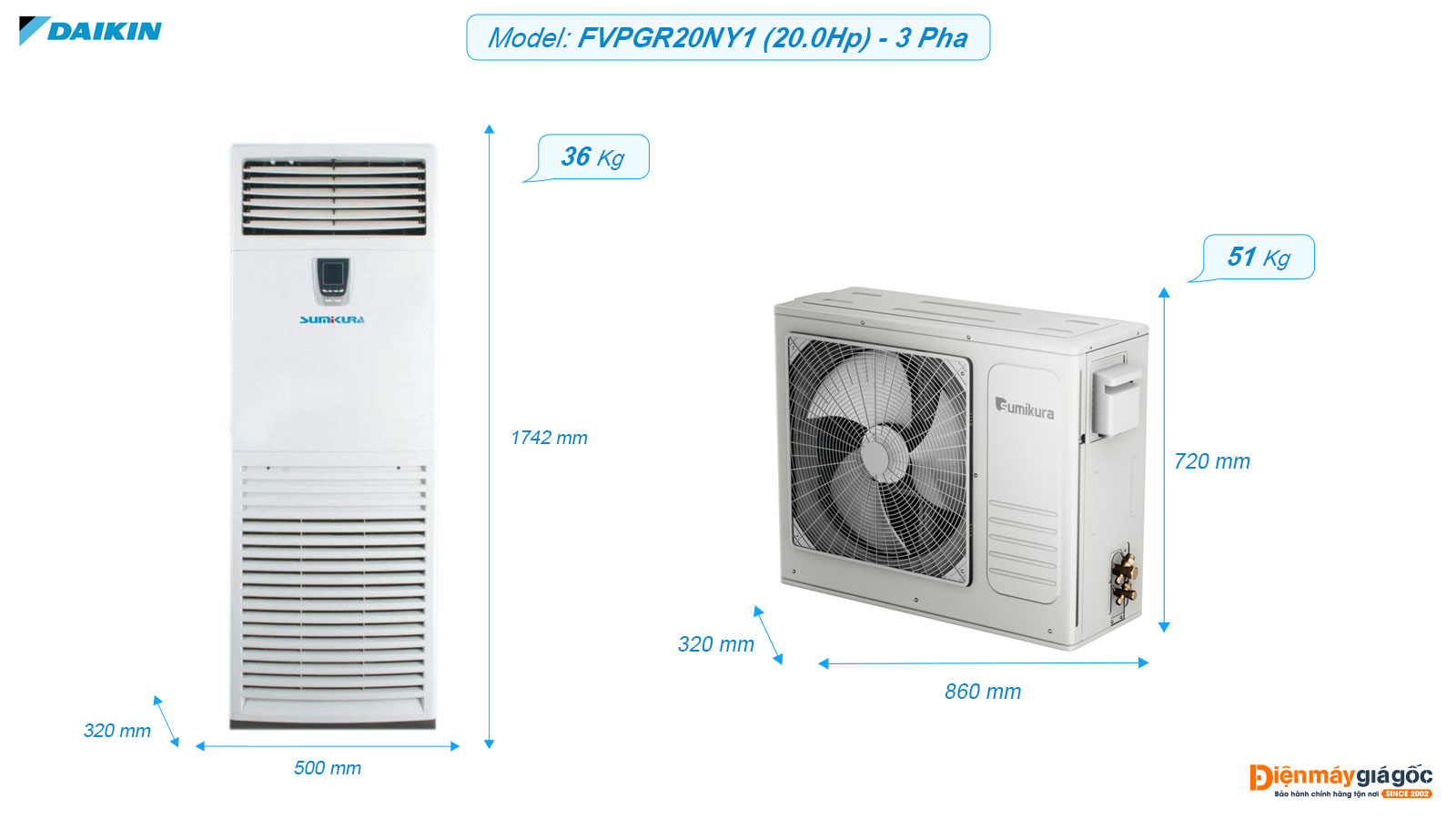 Sumikura Floor standing air conditioning APF/APO-280 (3.0Hp) - Gas R410A