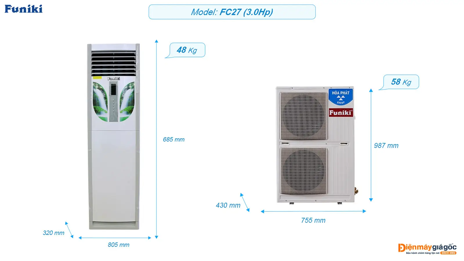 Máy lạnh tủ đứng Funiki FC27 (3.0Hp)