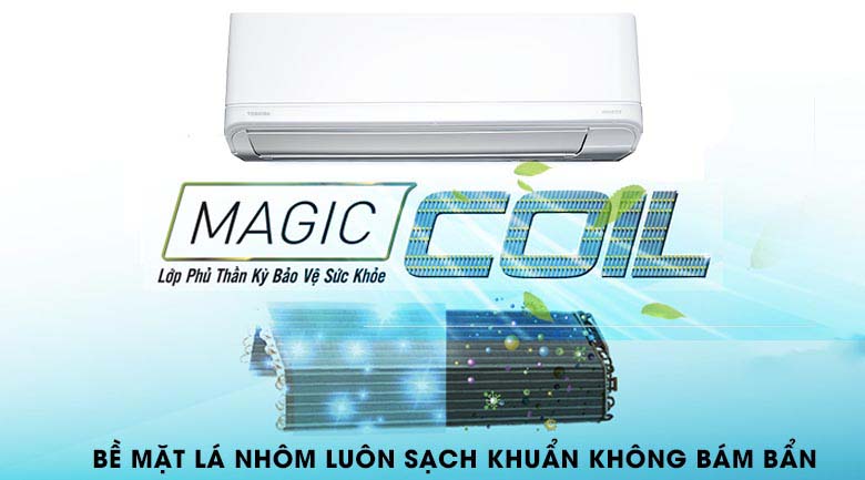 Magic Coil - Máy lạnh Toshiba Inverter 1.5 HP RAS-H13J2KCVRG-V
