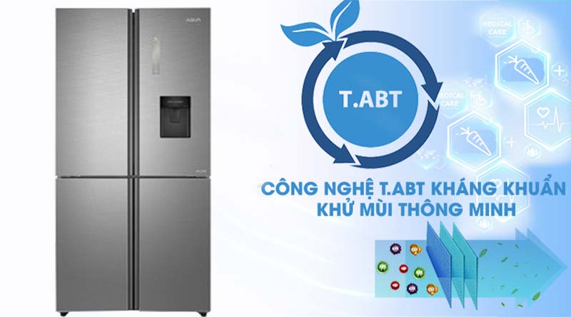 Tủ lạnh Aqua Inverter 456 lít AQR-IGW525EM GD - Khử mùi hiệu quả nhờ công nghệ T.ABT