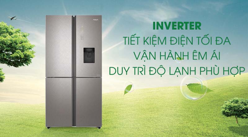 Tủ lạnh Aqua Inverter 456 lít AQR-IGW525EM GP - Hiệu quả tiết kiệm điện với công nghệ Inverter