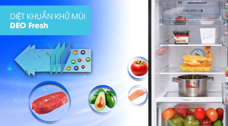 Tủ lạnh Aqua Inveter 235 lít AQR-IG248EN (GB) - Hệ thống kháng khuẩn, khử mùi Deo Fresh