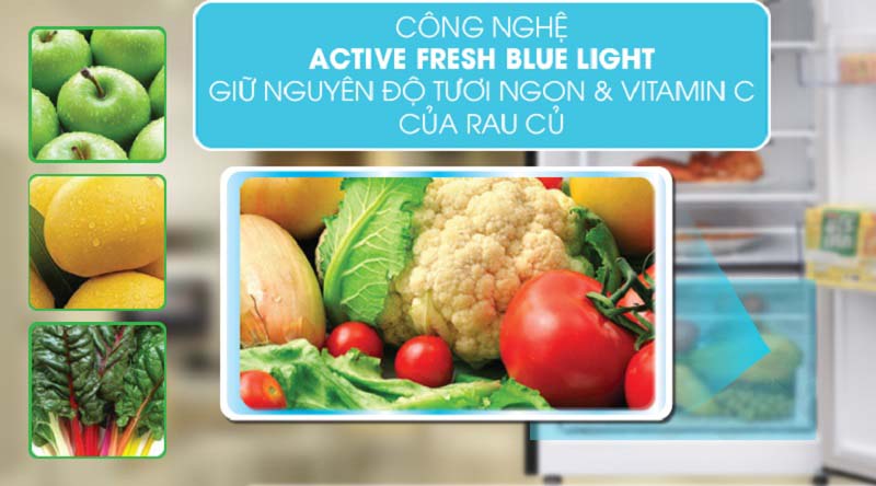 Công nghệ Active Fresh Blue Light (Ánh sáng xanh giữ thực phẩm tươi xanh) - Tủ lạnh Beko Inverter 250 lít RDNT250I50VWB