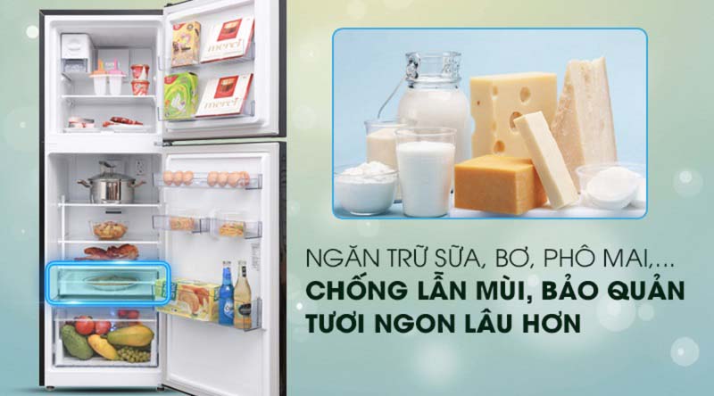Ngăn chuyên chứa bơ sữa, phô mai,.. chống lẫn mùi - Tủ lạnh Beko Inverter 250 lít RDNT250I50VWB