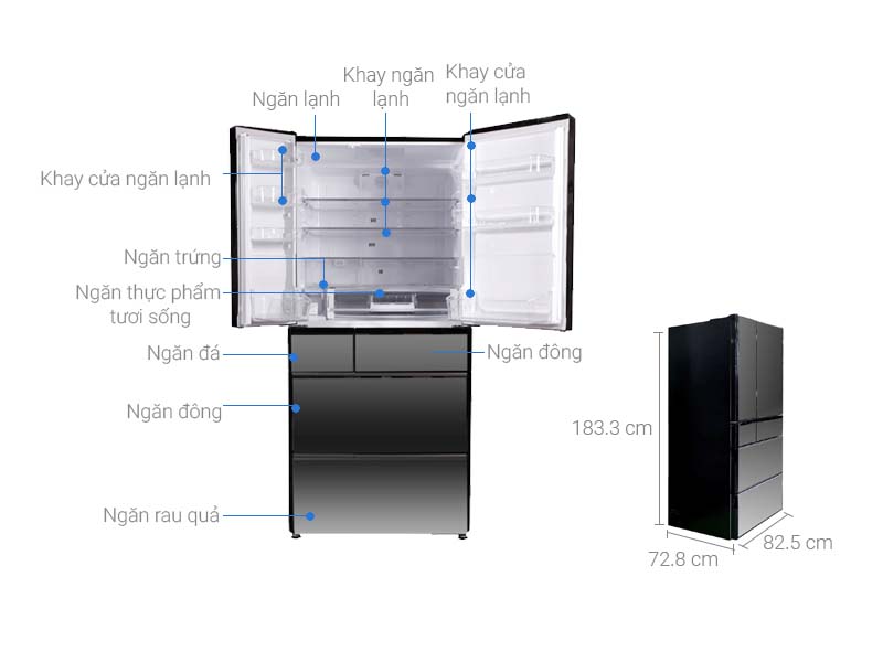 Thông số kỹ thuật Tủ lạnh Hitachi 722 lít R-X670GV (X)