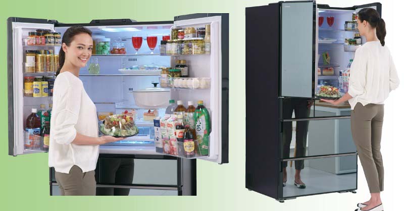 Tủ lạnh mặt gương sang trọng và hiện đại