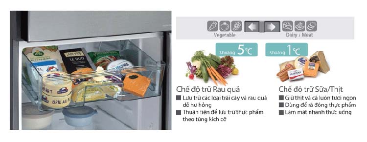 Tủ lạnh Hitachi R-H200PGV7(BBK) inverter 203 lít - Hàng Chính Hãng