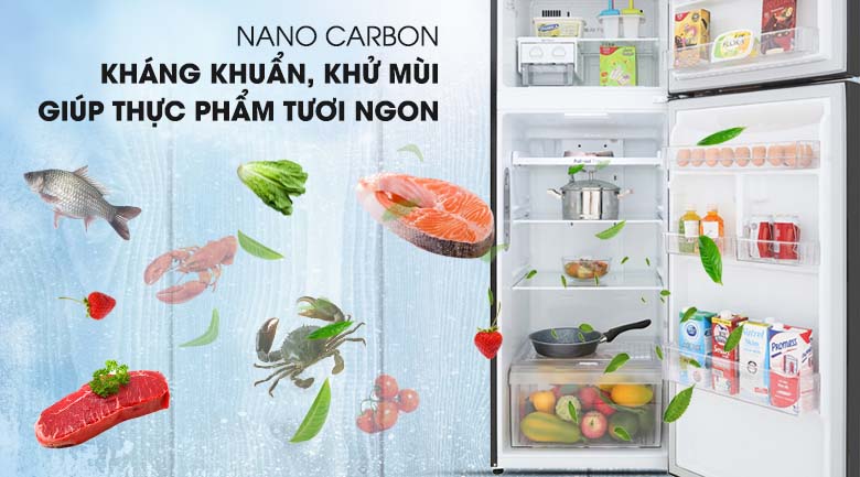 Khử mùi Nano Carbon - Tủ lạnh LG Inverter 315 lít GN-M315BL