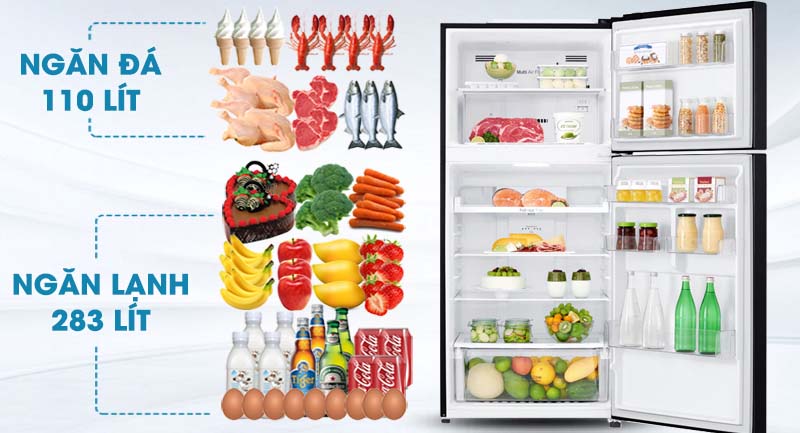 Tủ lạnh LG Inverter 393 lít GN-B422WB-Dung tích 393 lít, phù hợp gia đình 3 - 4 người sử dụng 