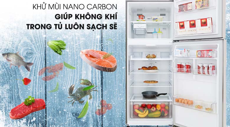 Khử mùi Nano Carbon - Tủ lạnh LG Inverter 393 lít GN-M422PS