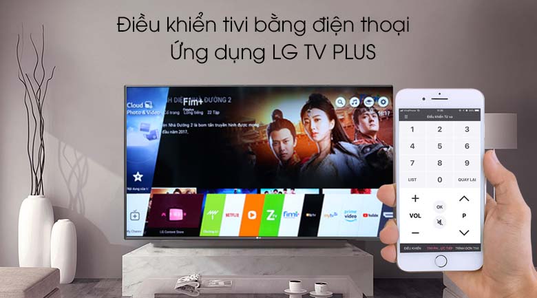 Điều khiển tivi bằng điện thoại qua ứng dụng LG TV Plus - Smart Tivi LG 4K 55 inch 55SM9000PTA