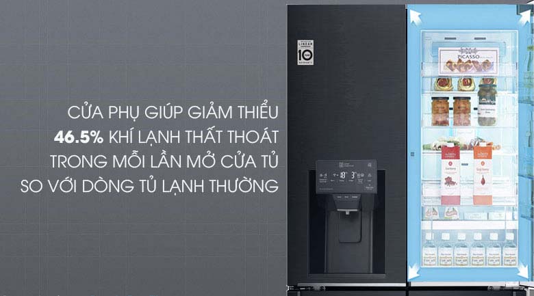 Thiết kế cửa phụ - Tủ lạnh LG Inverter InstaView Door-in-Door 601 lít GR-X247MC